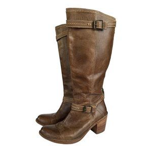 Frye Tan Leather Heeled Boots